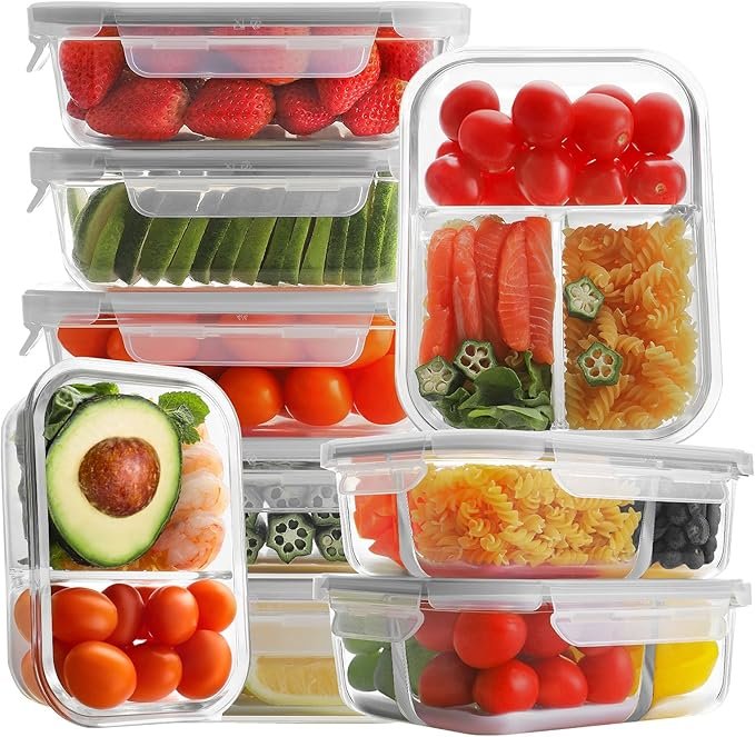 bulk glass food storage containers large set