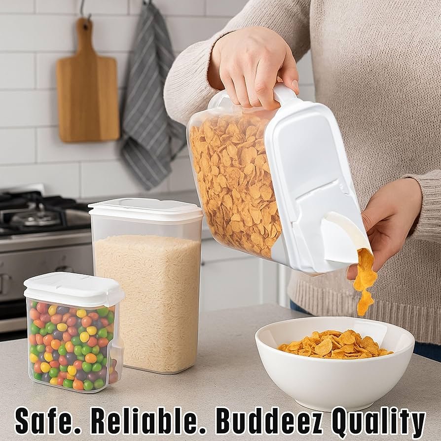 easy pour airtight cereal storage container no spill