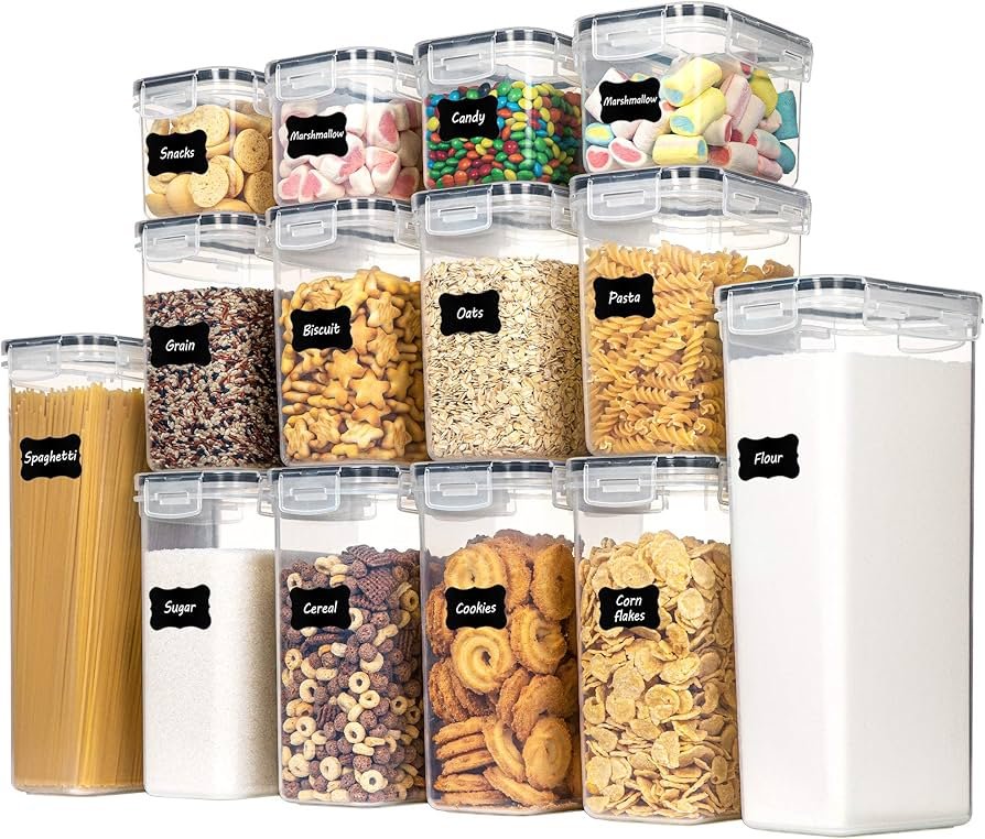 stackable airtight cereal storage containers set