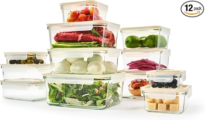 stackable glass containers with locking lids fridge storage