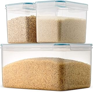 large flour storage container with locking lid