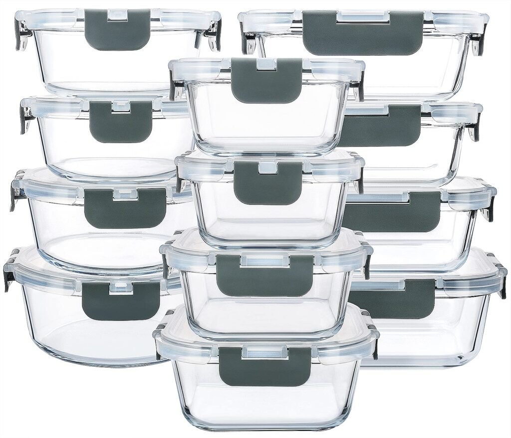 MCIRCO stackable glass food storage containers