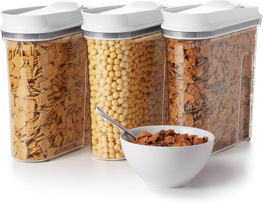 tall airtight cereal storage containers pantry organization