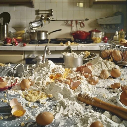 flour stored in paper bag causing mess and clumping