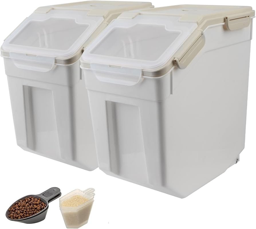 airtight flour container with wide opening for easy scooping