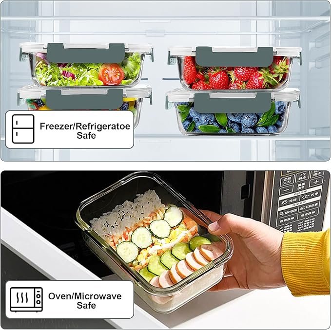 verones airtight glass containers no odor buildup oily food storage