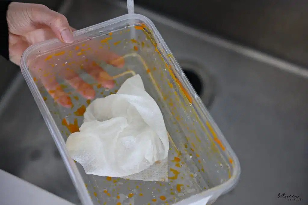 container looks dirty after washing