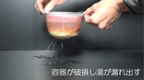 liquid leaking from food container